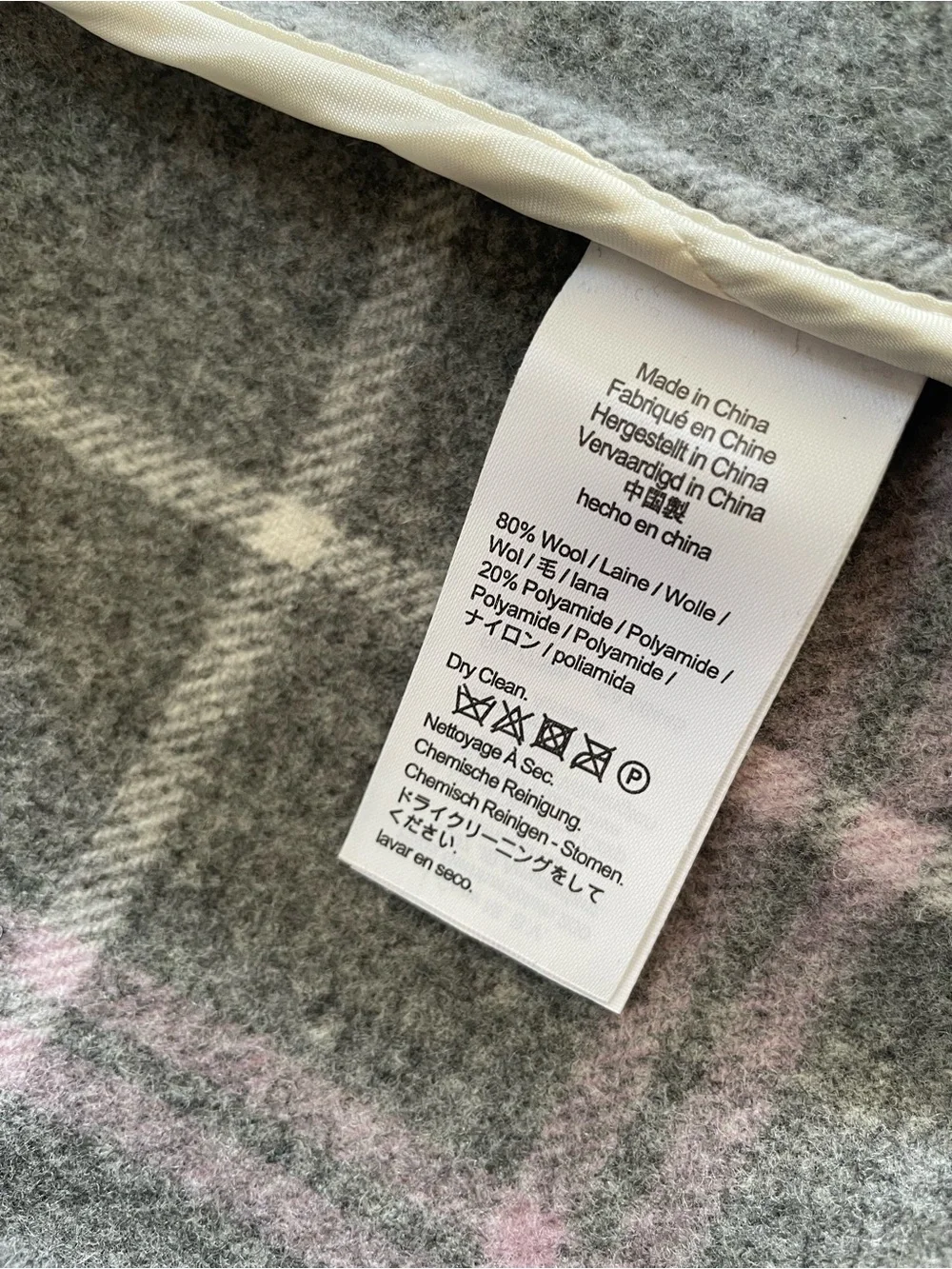 J Crew Shirt-jacket in stretch wool-blend plaid grey purple Women's Small #BJ936